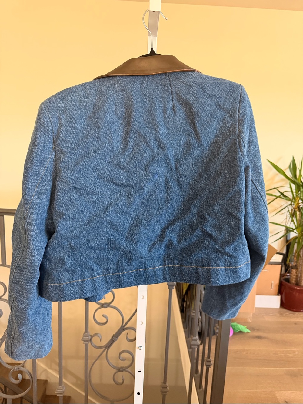 Sandro Denim Jacket With Leather Collar size 38 / US 406 - Picture 8 of 8